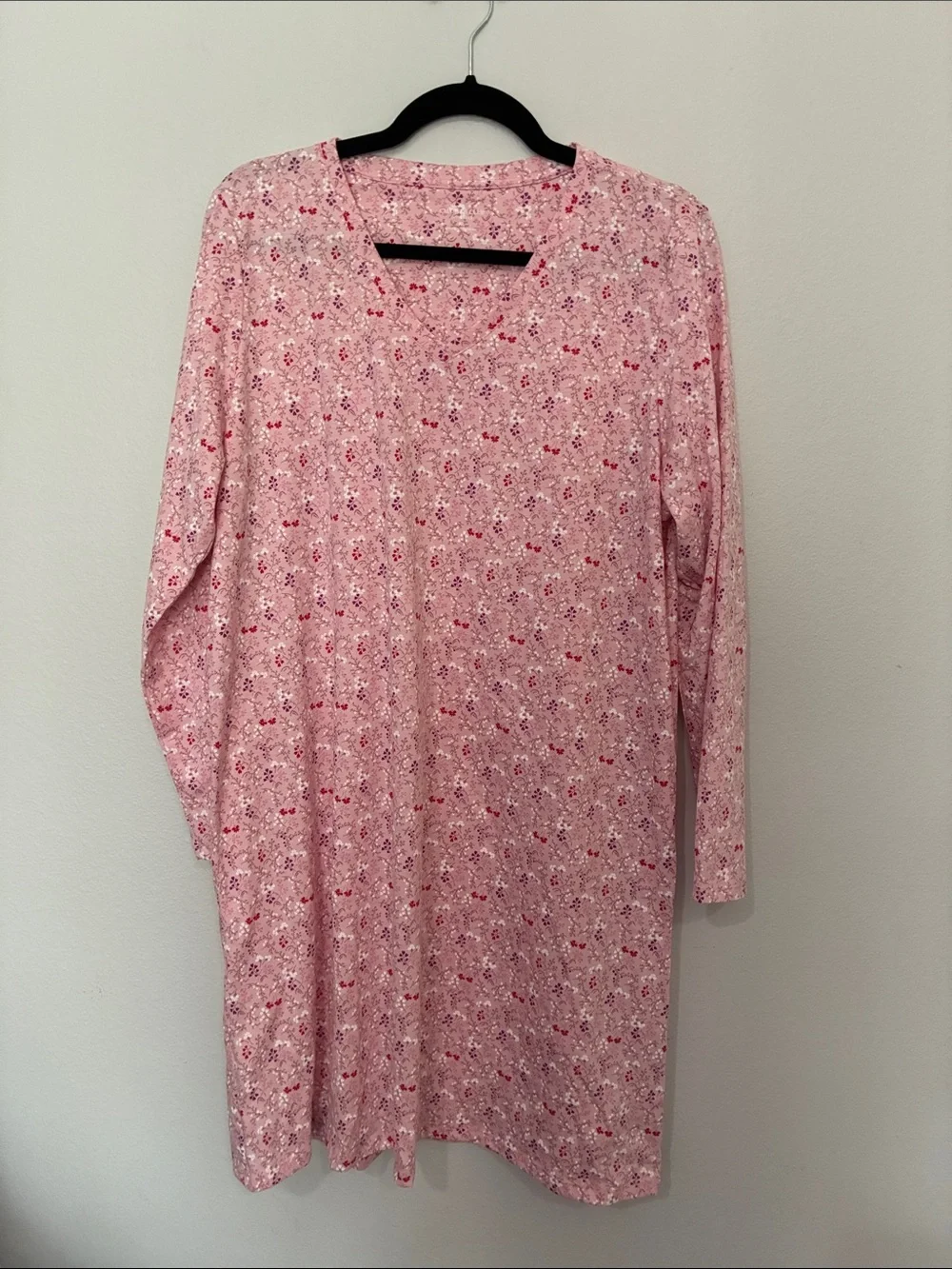 Charter Club Pink Floral Long Sleeve Nightgown